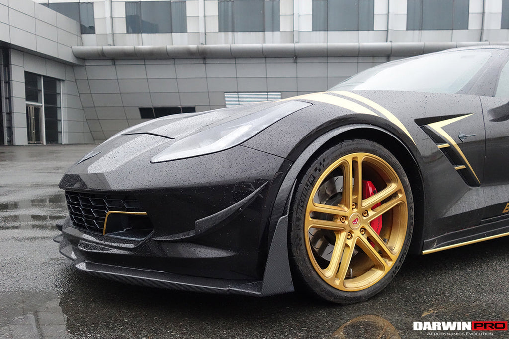 DarwinPRO 2013-2019 Corvette C7 Z51 Z06 Grandsport Carbon Fiber Front Lip (No Winglets)