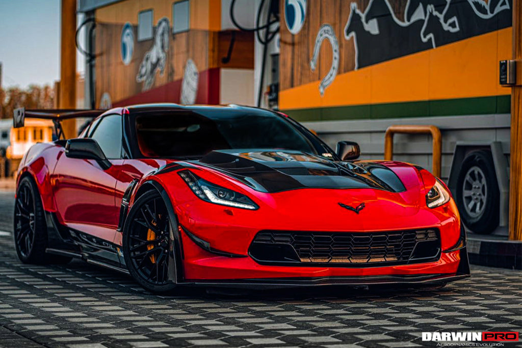 2013-2019 Corvette C7 Z51 Z06 Grandsport Carbon Fiber Front Lip with Winglets