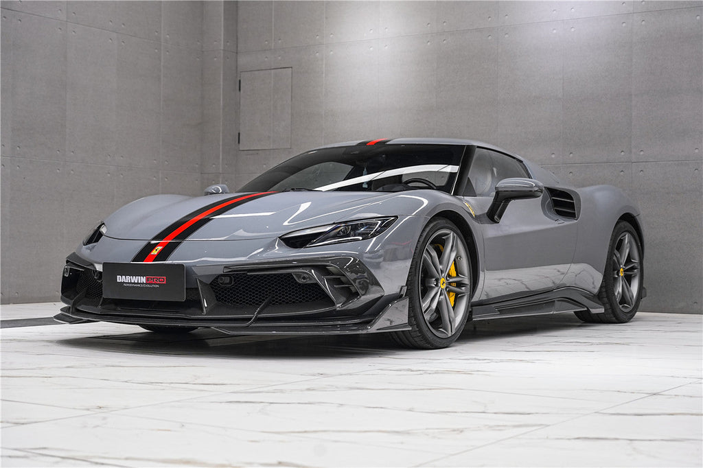 DarwinPRO 2022-2025 Ferrari 296 GTB & GTS Type F171 iMP Style Carbon Fiber Front Bumper Lip Splitter