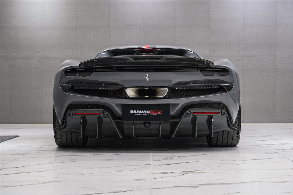 DarwinPRO 2022-2025 Ferrari 296 GTB & GTS Type F171 iMP Style Carbon Fiber Rear Diffuser With Undertray - DarwinPRO Aerodynamics