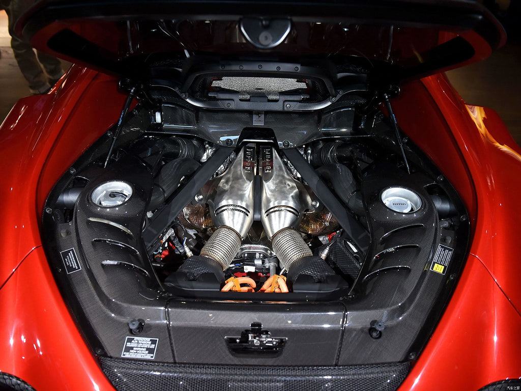 2022-UP Ferrari 296 GTB (Type F171) OE Style Dry Carbon Fiber Engine Bay Panel Replacement Kits 4pcs - DarwinPRO Aerodynamics
