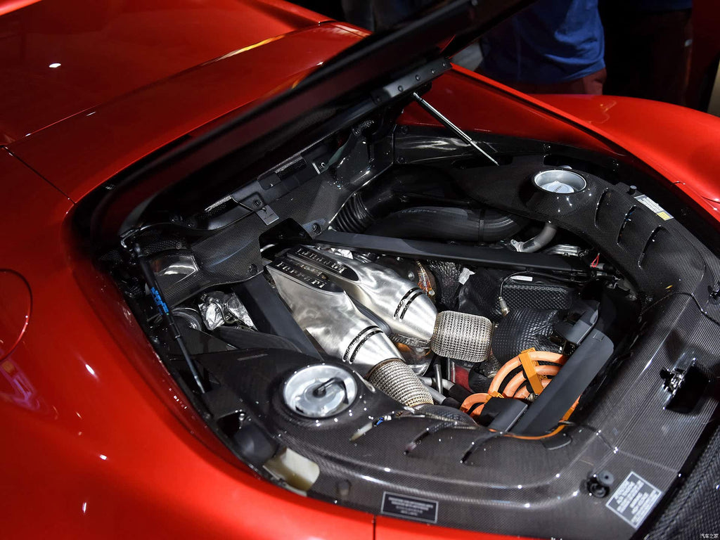 2022-UP Ferrari 296 GTB (Type F171) OE Style Dry Carbon Fiber Engine Bay Panel Replacement Kits 4pcs