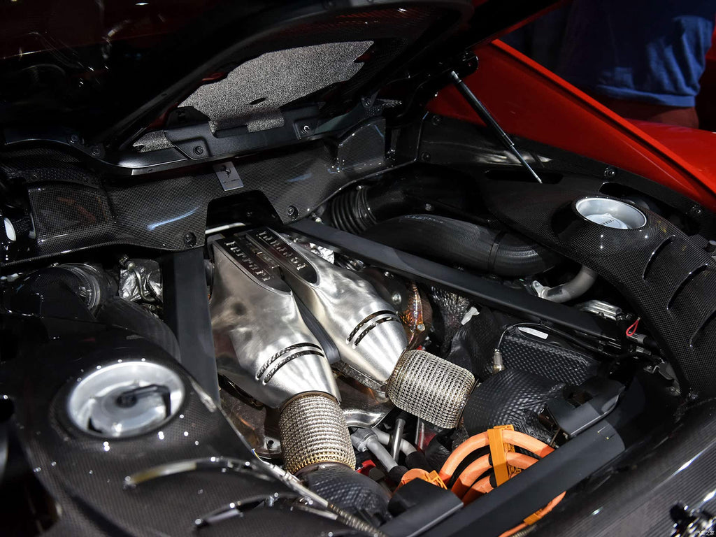 2022-UP Ferrari 296 GTB (Type F171) OE Style Dry Carbon Fiber Engine Bay Panel Replacement Kits 4pcs