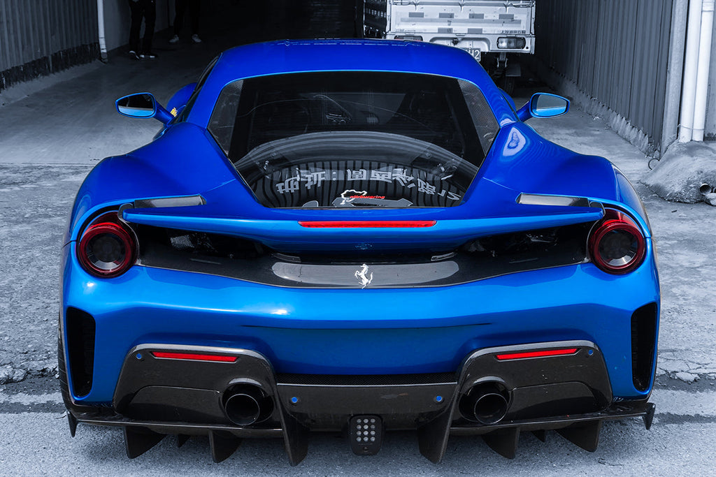 2015-2020 Ferrari 488 GTB Pista Style Rear Bumper & Wing