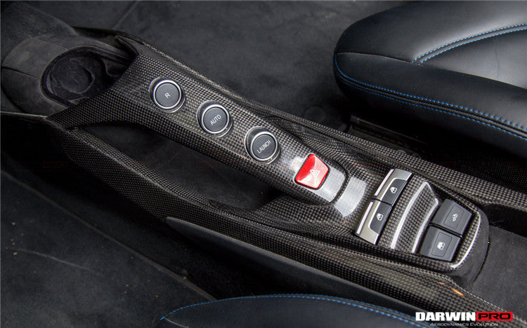 2015-2020 Ferrari 488 GTB & Spider Dry Carbon Fiber Bridge Support & Windows Switches Panel - DarwinPRO Aerodynamics