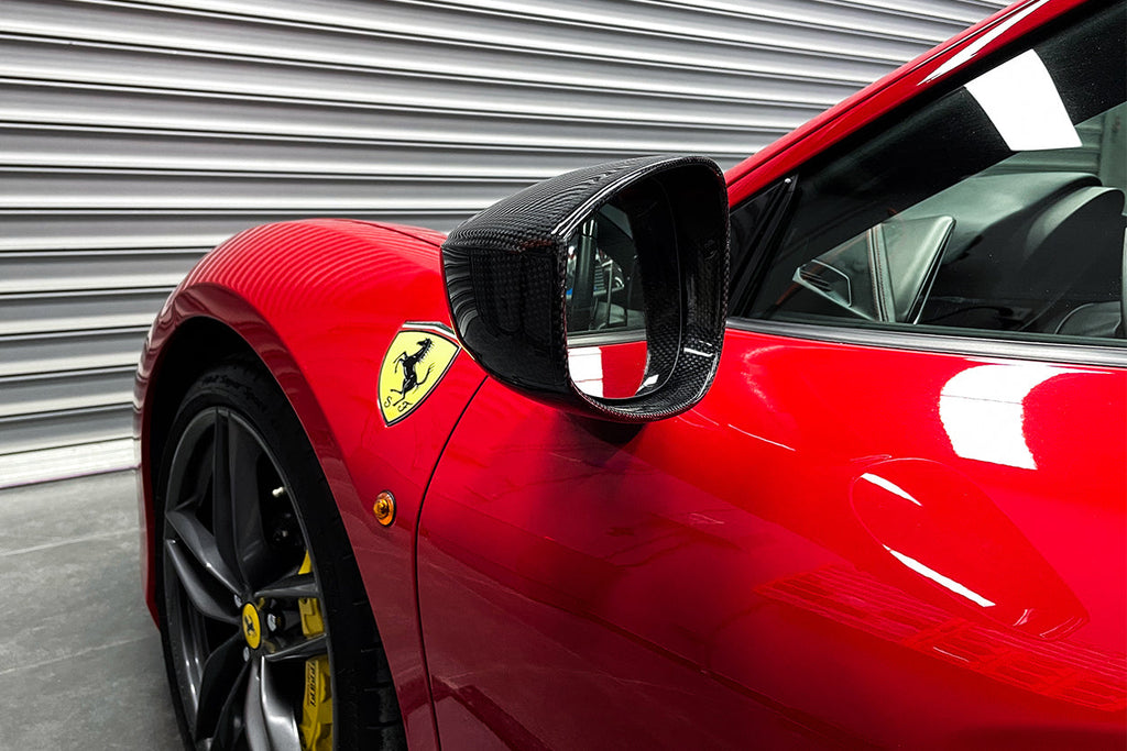 2015-2020 Ferrari 488 GTB & Spider Carbon Fiber Mirror House & Base Replacement