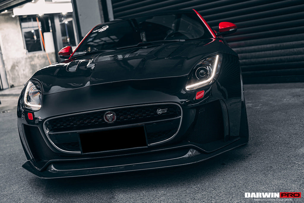DarwinPRO 2013-2017 Jaguar F-Type Coupe & Convertible IMP Performance Partial Carbon Fiber Front Bumper with Lip - DarwinPRO Aerodynamics