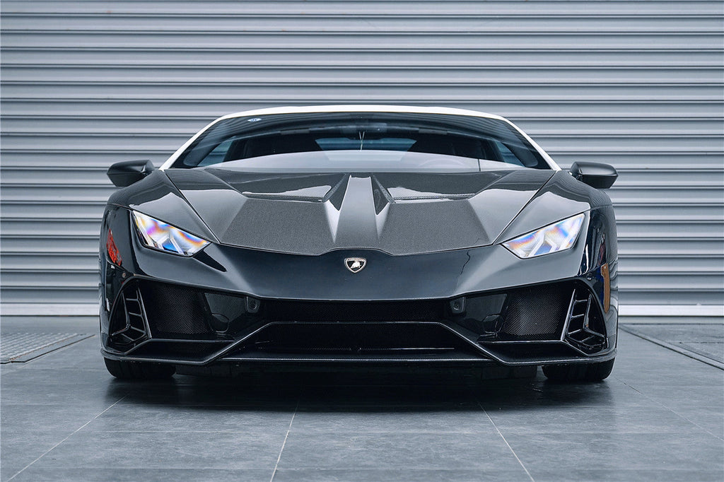 2015-2025 Lamborghini Huracan LP610 & LP580 & EVO & Tecnica EVO-4WD Style Partial Carbon Front Bumper