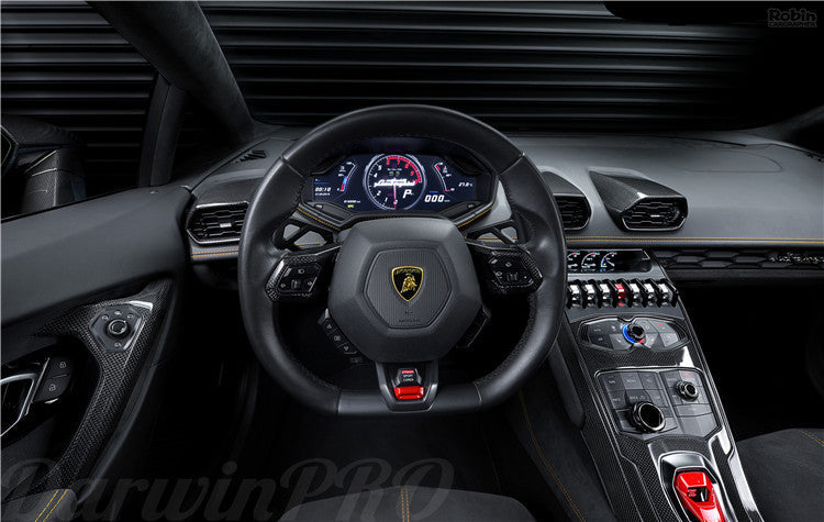 DarwinPRO 2015-2023 Lamborghini Huracan LP610 & LP580 & EVO Autoclave Carbon Fiber Center Steering Wheel Trim