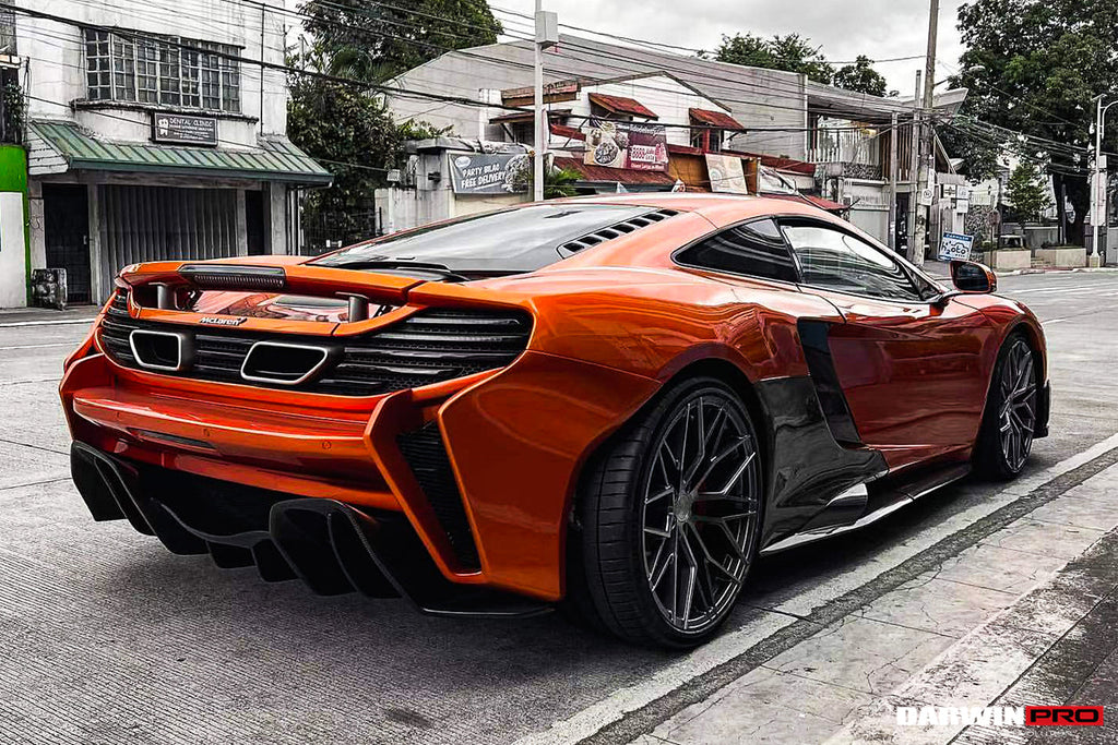 2011-2017 McLaren MP4 12C & 650S Rebel Performance Style Partial Carbon Fiber Rear Bumper - DarwinPRO Aerodynamics