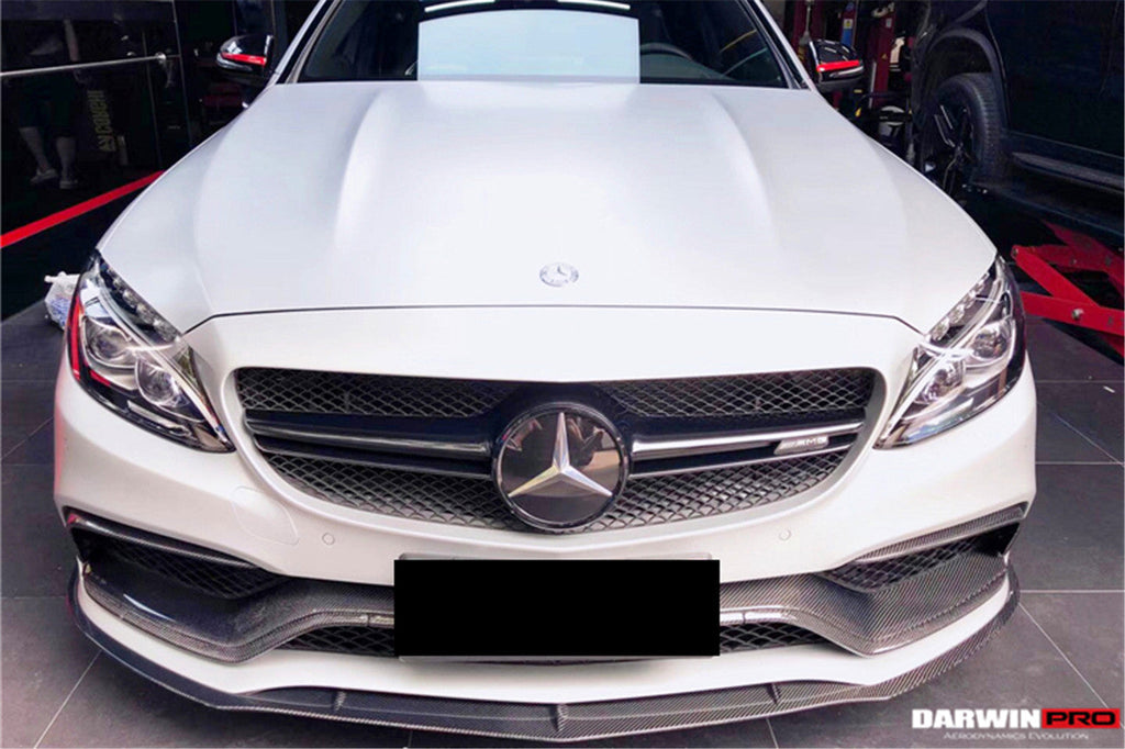 2015-2021 Mercedes Benz W205 C63 S AMG Carbon Fiber Front Bumper Trim Set (4pcs)