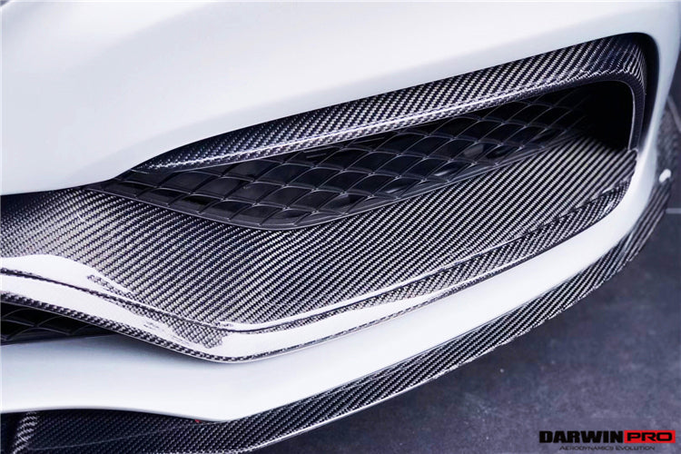 2015-2021 Mercedes Benz W205 C63 S AMG Carbon Fiber Front Bumper Trim Set (4pcs)