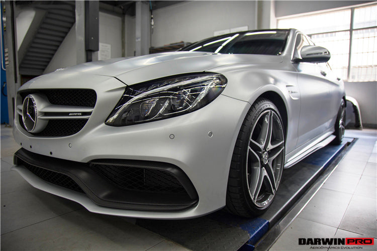 2015-2021 Mercedes Benz W205 C63 S AMG Carbon Fiber Front Bumper Trim Set (4pcs)