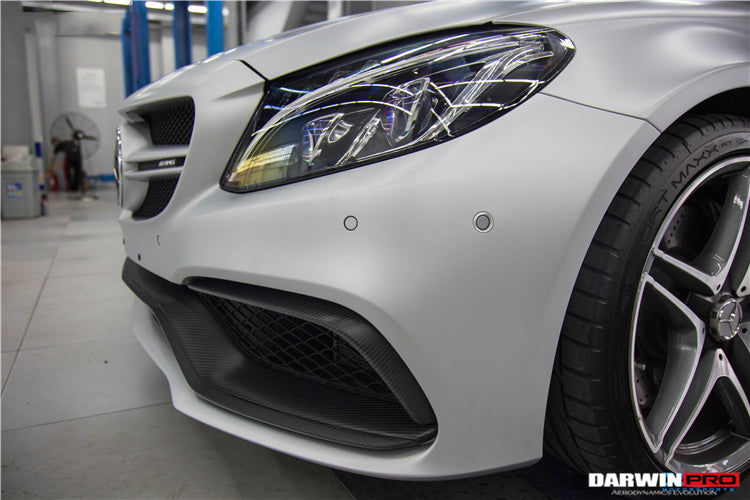 2015-2021 Mercedes Benz W205 C63 S AMG Carbon Fiber Front Bumper Trim Set (4pcs)