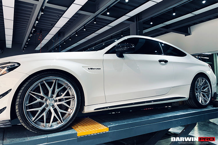 2015-2021 Mercedes Benz W205 C63 & S AMG Coupe Carbon Fiber Side Skirts Extension