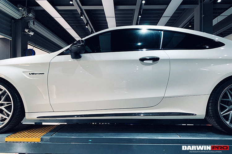 2015-2021 Mercedes Benz W205 C63 & S AMG Coupe Carbon Fiber Side Skirts Extension