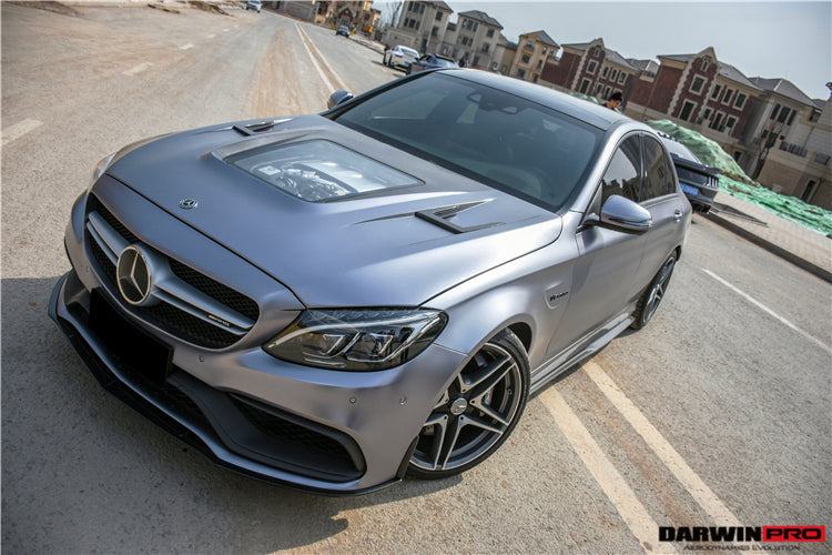 2015-2021 Mercedes Benz W205 C63 S AMG Sedan BKSS Style Carbon Fiber Front Lip