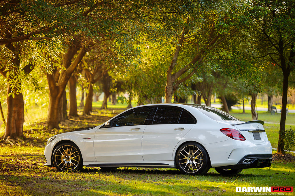 2015-2021 Mercedes Benz W205 C63 AMG C43 C Class Sedan Carbon Fiber Side Skirts Extension
