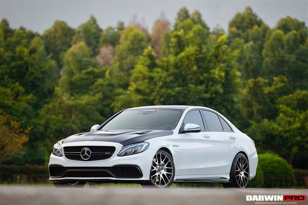 2015-2021 Mercedes Benz W205 C63 AMG C43 C Class Sedan Carbon Fiber Side Skirts Extension