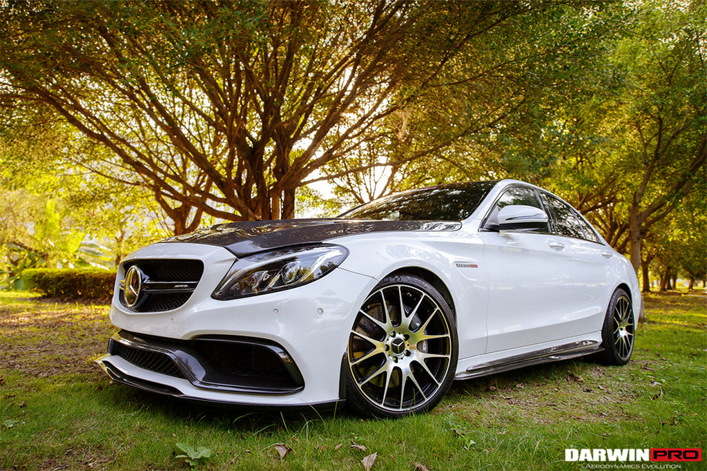 2015-2021 Mercedes Benz W205 C63 AMG C43 C Class Sedan Carbon Fiber Side Skirts Extension