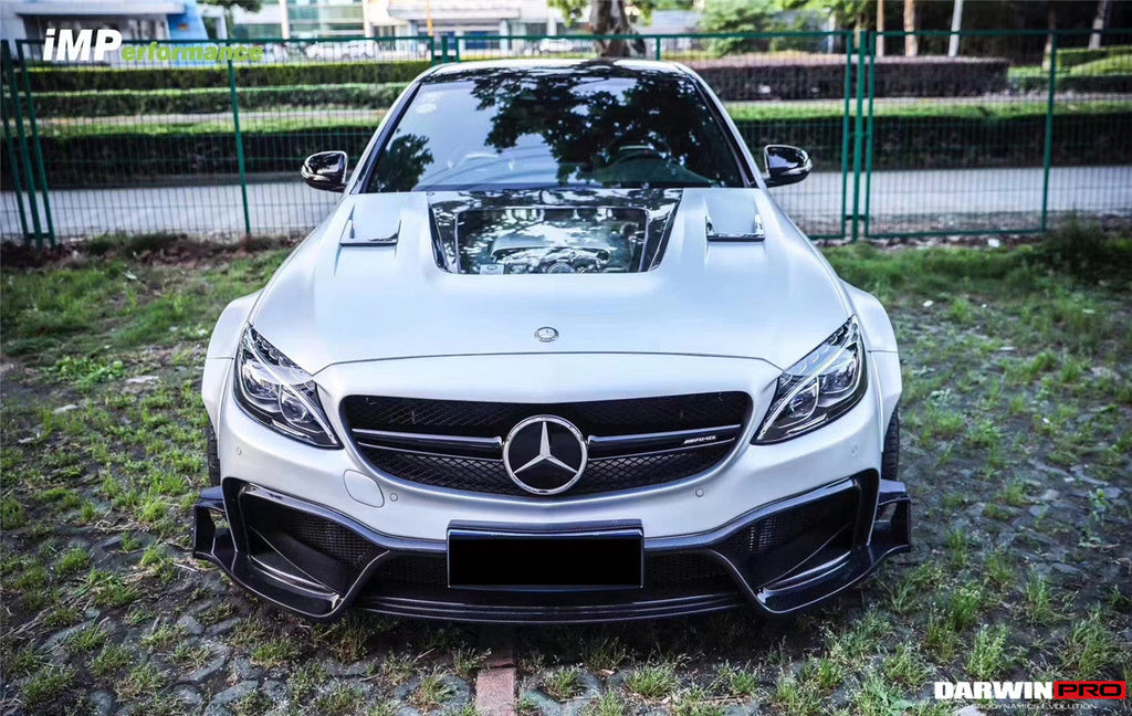 2015-2021 Mercedes Benz W205 C63 S AMG Sedan IMP Performance Partial Carbon Fiber front bumper - DarwinPRO Aerodynamics