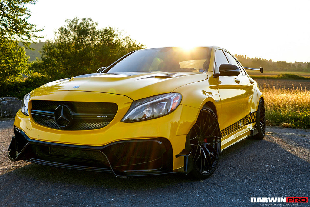 2015-2021 Mercedes Benz W205 C63 S AMG Sedan IMP Performance Partial Carbon Fiber front bumper - DarwinPRO Aerodynamics