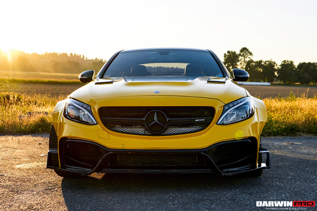 2015-2021 Mercedes Benz W205 C63 S AMG Sedan IMP Performance Partial Carbon Fiber front bumper - DarwinPRO Aerodynamics