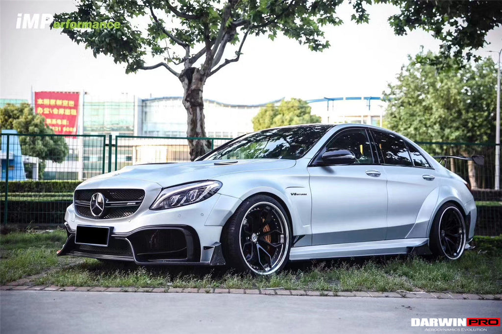 2015-2021 Mercedes Benz W205 C63 S AMG Sedan IMP Performance Partial Carbon Fiber front bumper - DarwinPRO Aerodynamics