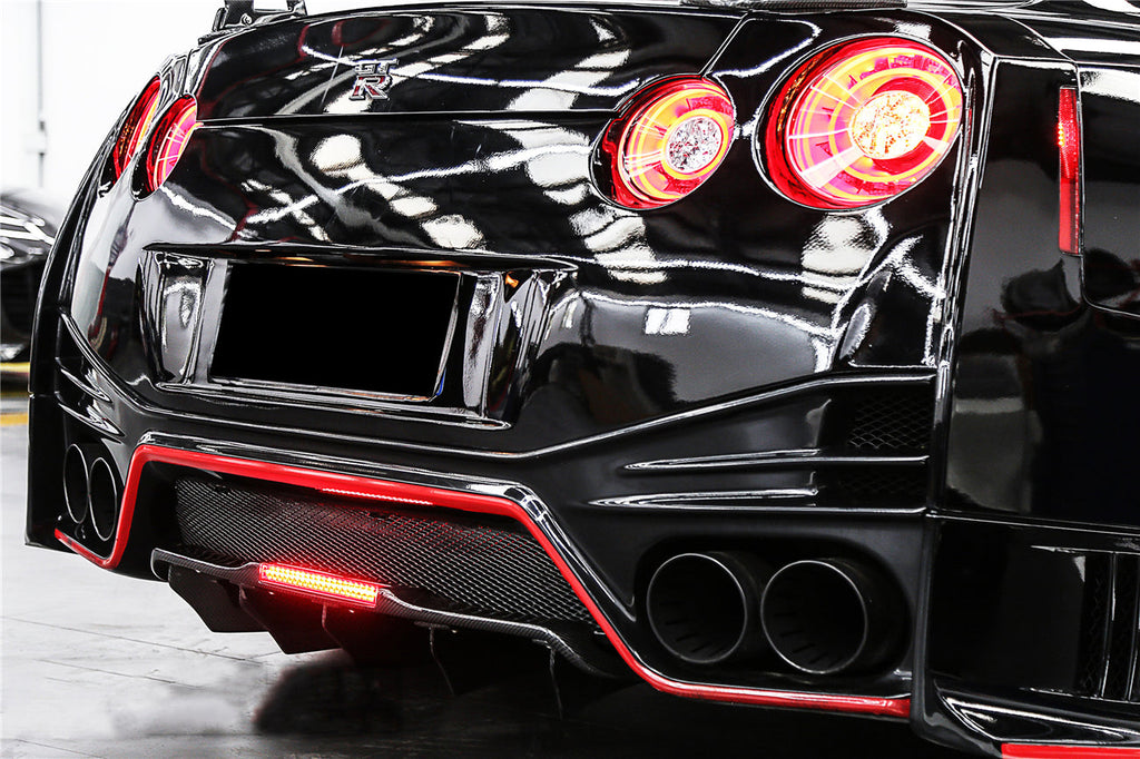 2012-2022 Nissan GTR R35 DBA & EBA BKSS Style Carbon Fiber Rear Diffuser Canards