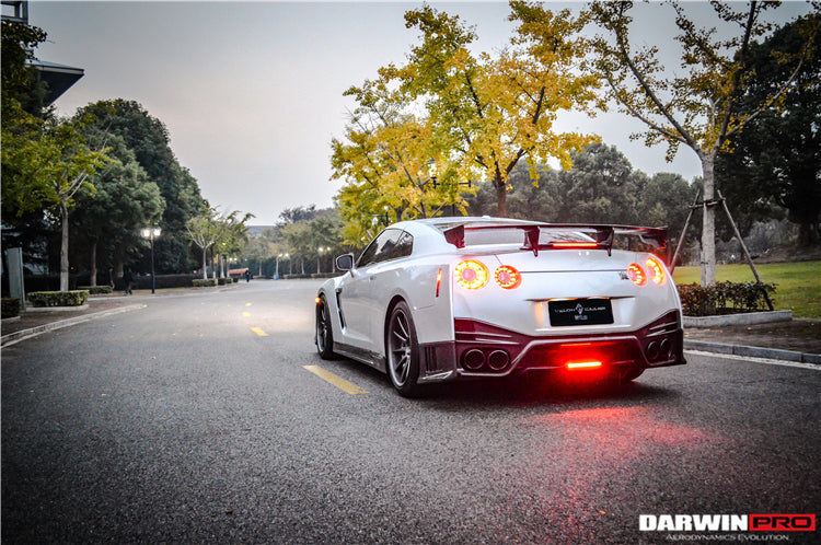 2012-2022 Nissan GTR R35 DBA & EBA NSM Style Carbon Fiber Rear Diffuser Undertary With canards & break light