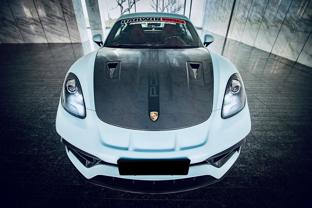 DarwinPRO 2012-2025 Porsche 718 & 981 Cayman & Boxster GT2RS Style Carbon Fiber Hood