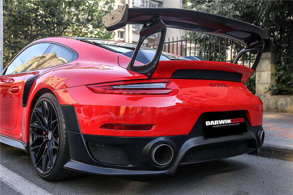 DarwinPRO 2016-2019 Porsche 911 991.2 Carrera & S GT2RS Style Partial Carbon Fiber Rear Bumper - DarwinPRO Aerodynamics