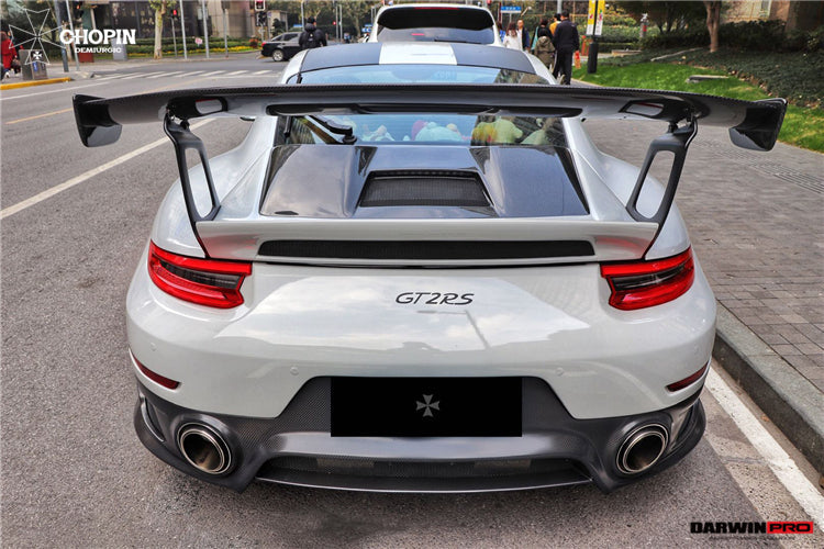 DarwinPRO 2016-2019 Porsche 911 991.2 Carrera & S GT2RS Style Partial Carbon Fiber Rear Bumper - DarwinPRO Aerodynamics