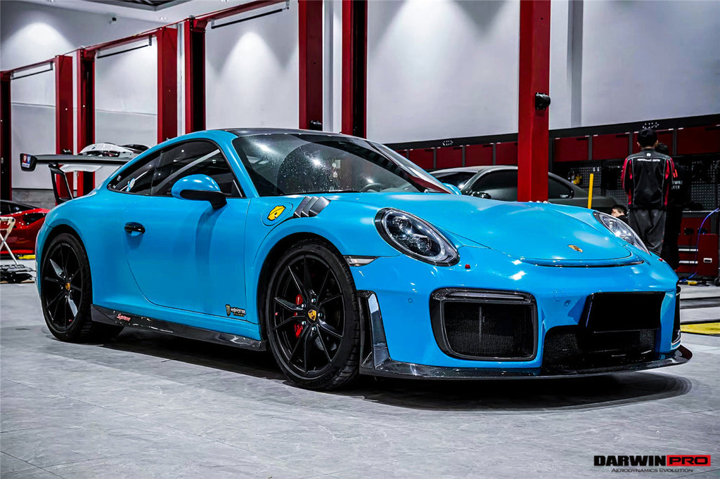 DarwinPRO 2016-2019 Porsche 911 991.2 Carrera &Targa 4 & 4S GT2RS Style Partial Carbon Fiber Front Bumper - DarwinPRO Aerodynamics