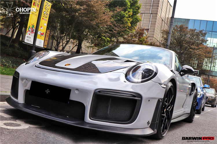 DarwinPRO 2016-2019 Porsche 911 991.2 Carrera &Targa 4 & 4S GT2RS Style Partial Carbon Fiber Front Bumper - DarwinPRO Aerodynamics