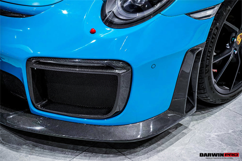 DarwinPRO 2016-2019 Porsche 911 991.2 Carrera &Targa 4 & 4S GT2RS Style Partial Carbon Fiber Front Bumper - DarwinPRO Aerodynamics