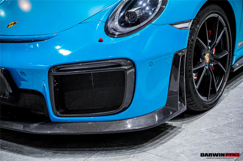 DarwinPRO 2016-2019 Porsche 911 991.2 Carrera &Targa 4 & 4S GT2RS Style Partial Carbon Fiber Front Bumper - DarwinPRO Aerodynamics