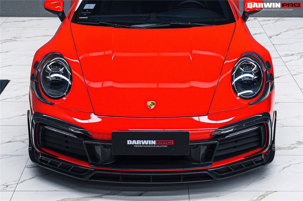 Darwinpro 2019-2024 Porsche 911 992 Carrera & S & 4 & 4S & Targa & Cabriolet BKSSII Style Front Bumper Lip Splitter