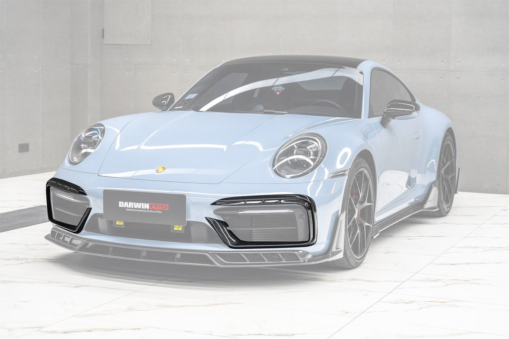 DarwinPRO 2019-2024 Porsche 911 992 Carrera & 4 & 4S & Targa & Cabriolet SD-Sport Design Model BKSSII Style Front Bumper Vent Trims - DarwinPRO Aerodynamics