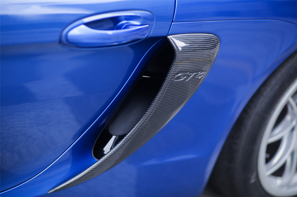 2012-2016 Porsche 981 Boxster Cayman GT4 Style Carbon Fiber Quarter Panel Side Scoops