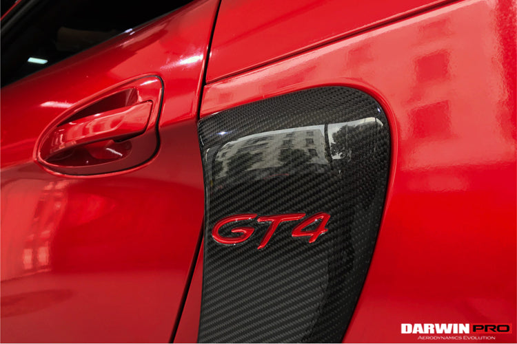 2012-2016 Porsche 981 Boxster Cayman GT4 Style Carbon Fiber Quarter Panel Side Scoops