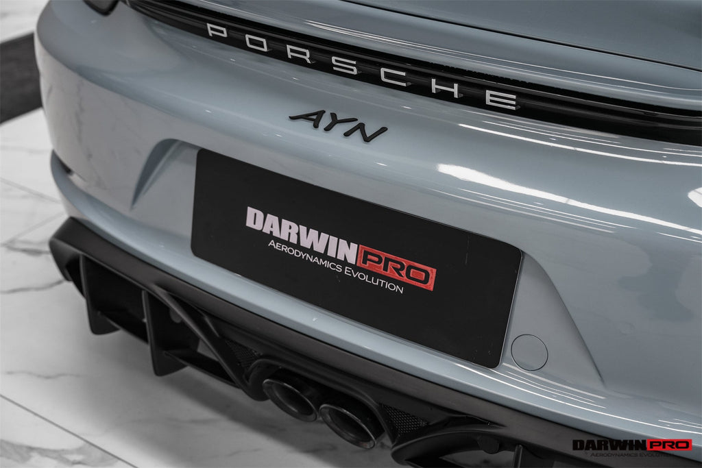 DarwinPRO 2016-2024 Porsche 718 Cayman & Boxster Stuttmate Carbon Fiber Rear Diffuser - DarwinPRO Aerodynamics