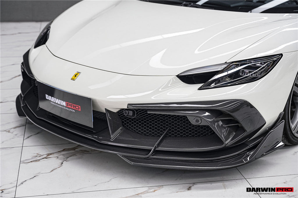 DarwinPRO 2022-2025 Ferrari 296 GTB & GTS Type F171 iMP Style Carbon Fiber Front Bumper Lip Splitter