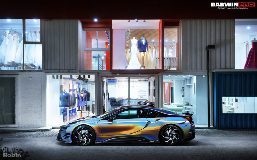 2014-2018 BMW i8 BZK Carbon Fiber Side Skirts - DarwinPRO Aerodynamics