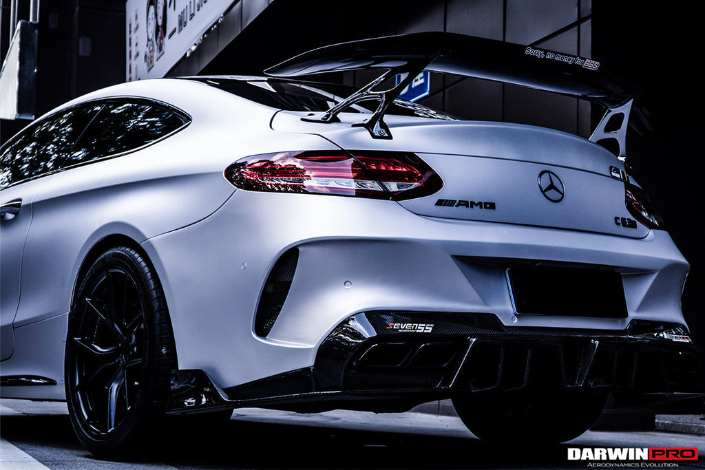 2015-2018 Mercedes Benz C-Class Coupe IMP Performance Partial Carbon Fiber Rear Bumper - DarwinPRO Aerodynamics