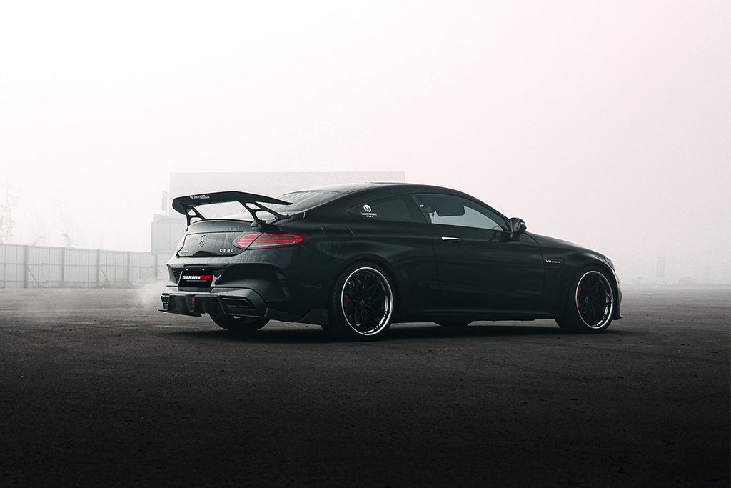 2015-2018 Mercedes Benz C-Class Coupe IMP Performance Partial Carbon Fiber Rear Bumper - DarwinPRO Aerodynamics