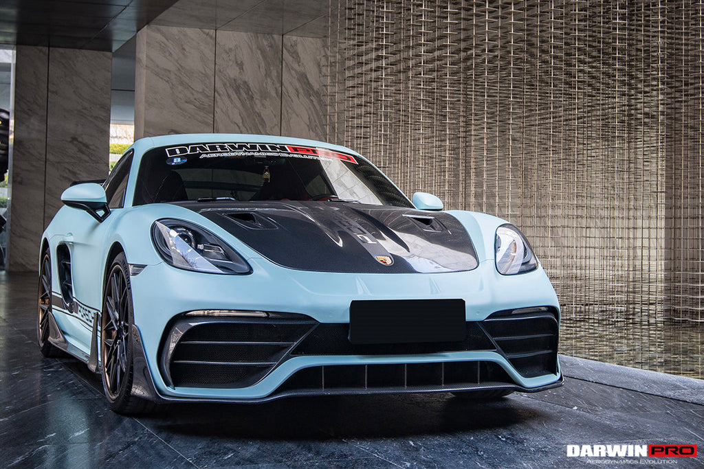 DarwinPRO 2021-2025 Porsche 718 Cayman & Boxster Stuttmate Part Carbon Fiber Front Bumper With ACC Hole