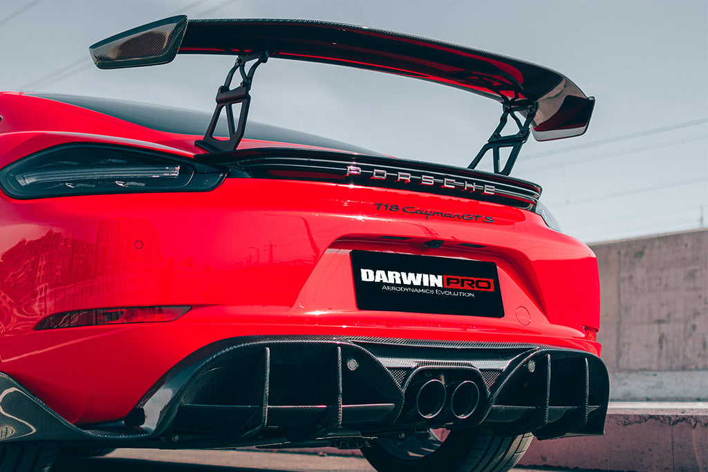 DarwinPRO 2016-2024 Porsche 718 Cayman & Boxster Stuttmate Carbon Fiber Rear Diffuser - DarwinPRO Aerodynamics