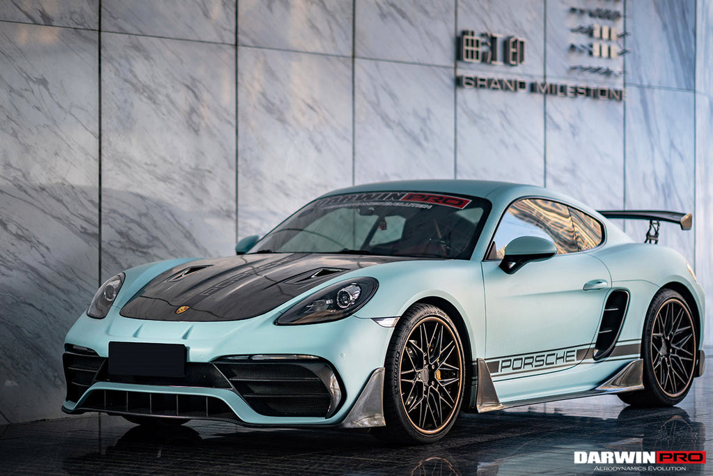 DarwinPRO 2021-2025 Porsche 718 Cayman & Boxster Stuttmate Part Carbon Fiber Front Bumper With ACC Hole