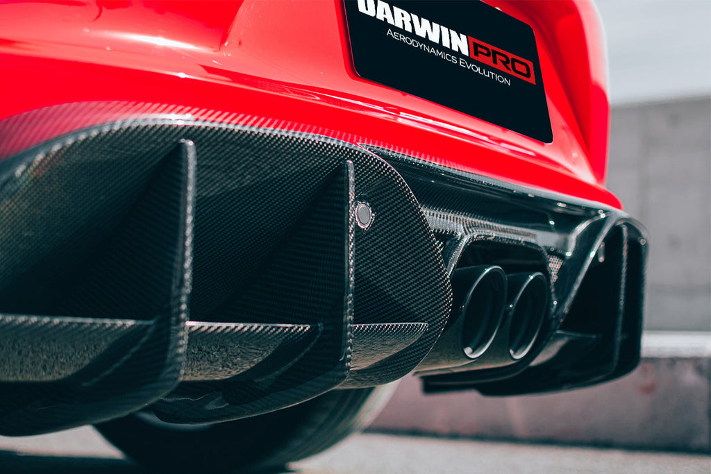 DarwinPRO 2016-2024 Porsche 718 Cayman & Boxster Stuttmate Carbon Fiber Rear Diffuser - DarwinPRO Aerodynamics
